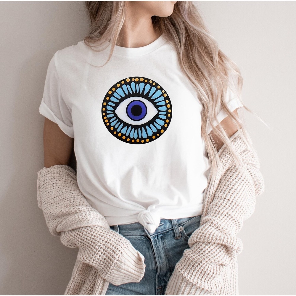 Evil Eye T-Shirt, Turkish Evil Eye Shirt White